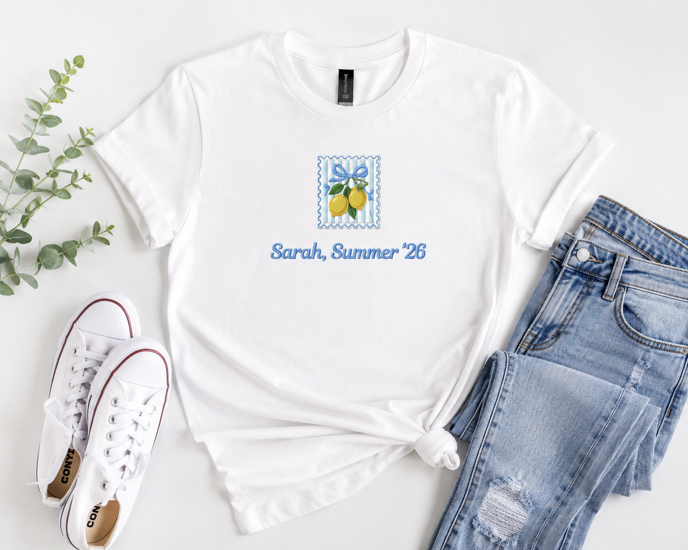 Lemon Summer Embroidered Personalized T-Shirt