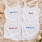 Personalized Embroidered Lace Tank Top | Custom Bride, Bridesmaid, Birthday Crew Name Tank | Bachelorette Party Pajama Top | Custom Text Cami