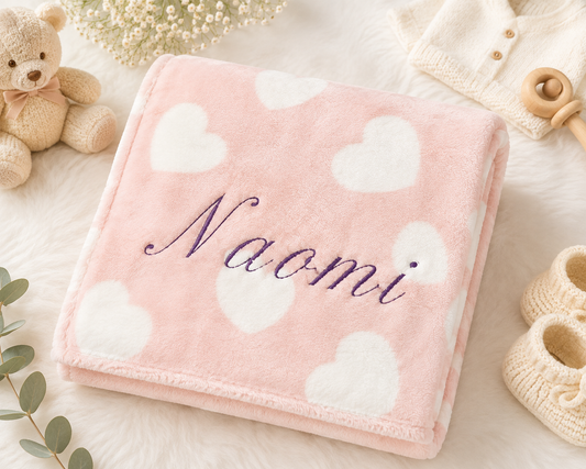 Personalized Blanket  | Custom Embroidered Name Gift | Newborn Baby Shower Gift