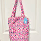 Handmade Pink Floral Corduroy Tote Bag | Eco-Friendly Reusable Shopping Bag | Stylish everyday carryall for women