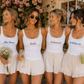 Personalized Embroidered Lace Tank Top | Custom Bride, Bridesmaid, Birthday Crew Name Tank | Bachelorette Party Pajama Top | Custom Text Cami