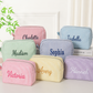 Personalized Embroidered Seersucker Bag, Embroidered | Handmade & Personalized Pouch