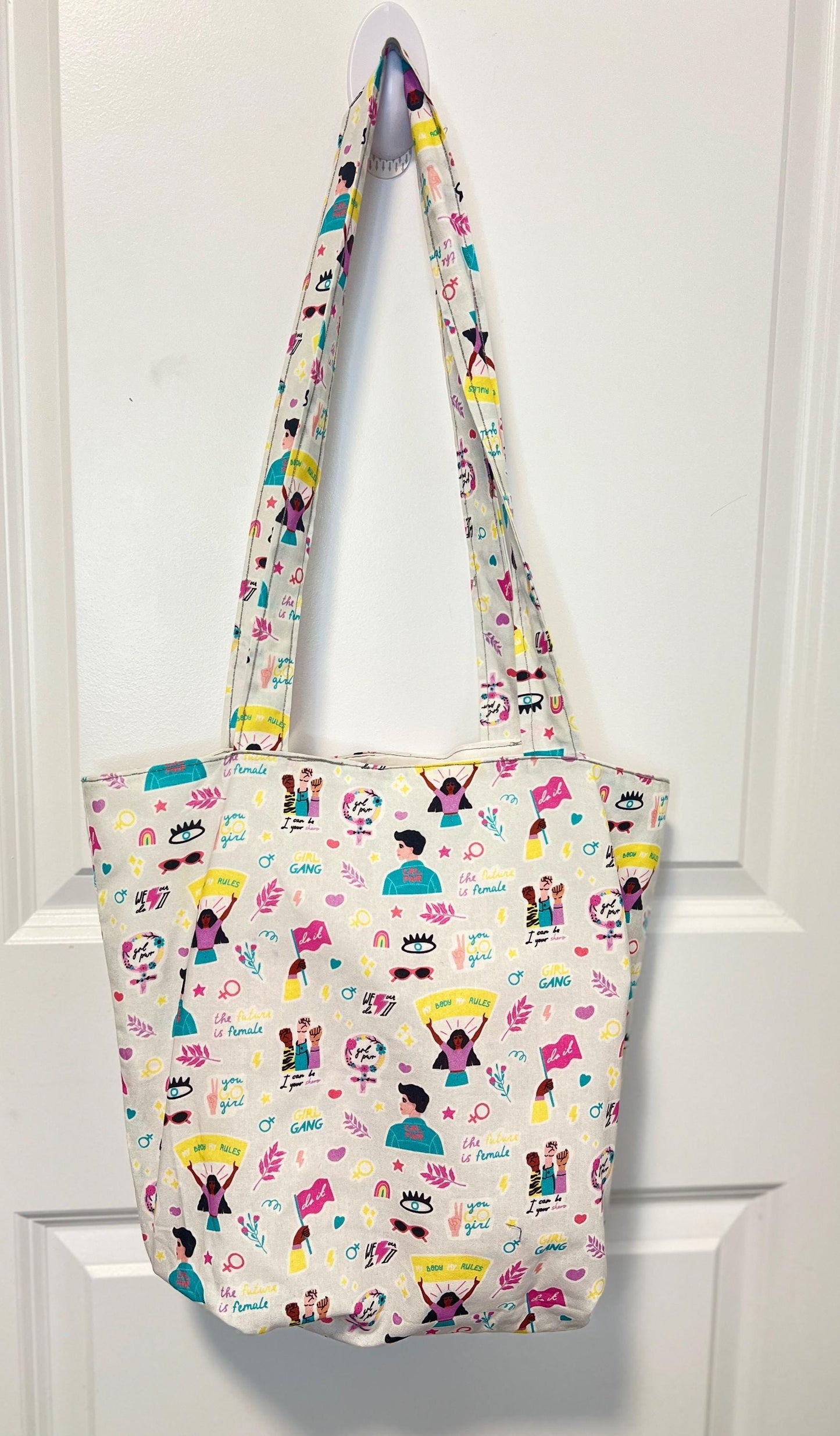 Handmade Feminist Tote Bag | Empowering Canvas Bag | Bold Statement Accessory for Everyday Use
