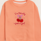 I am Literally Just a Girl Embroidered Sweatshirt- Cute Cherry Aesthetic Pullover for Women & Teens | Soft Cozy Crewneck