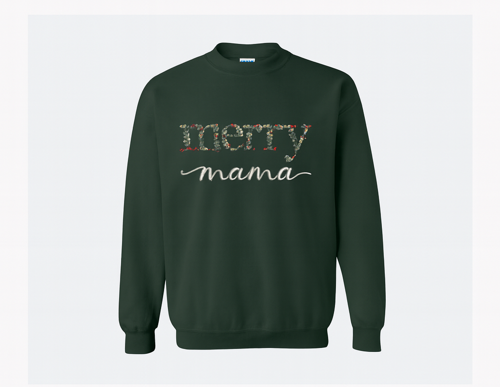 Merry Mama Christmas Embroidered Sweatshirt