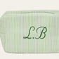 Personalized Embroidered Seersucker Bag, Embroidered | Handmade & Personalized Pouch