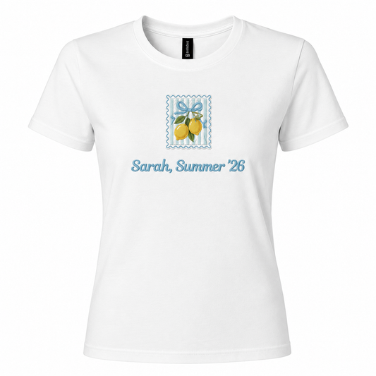 Lemon Summer Embroidered Personalized T-Shirt