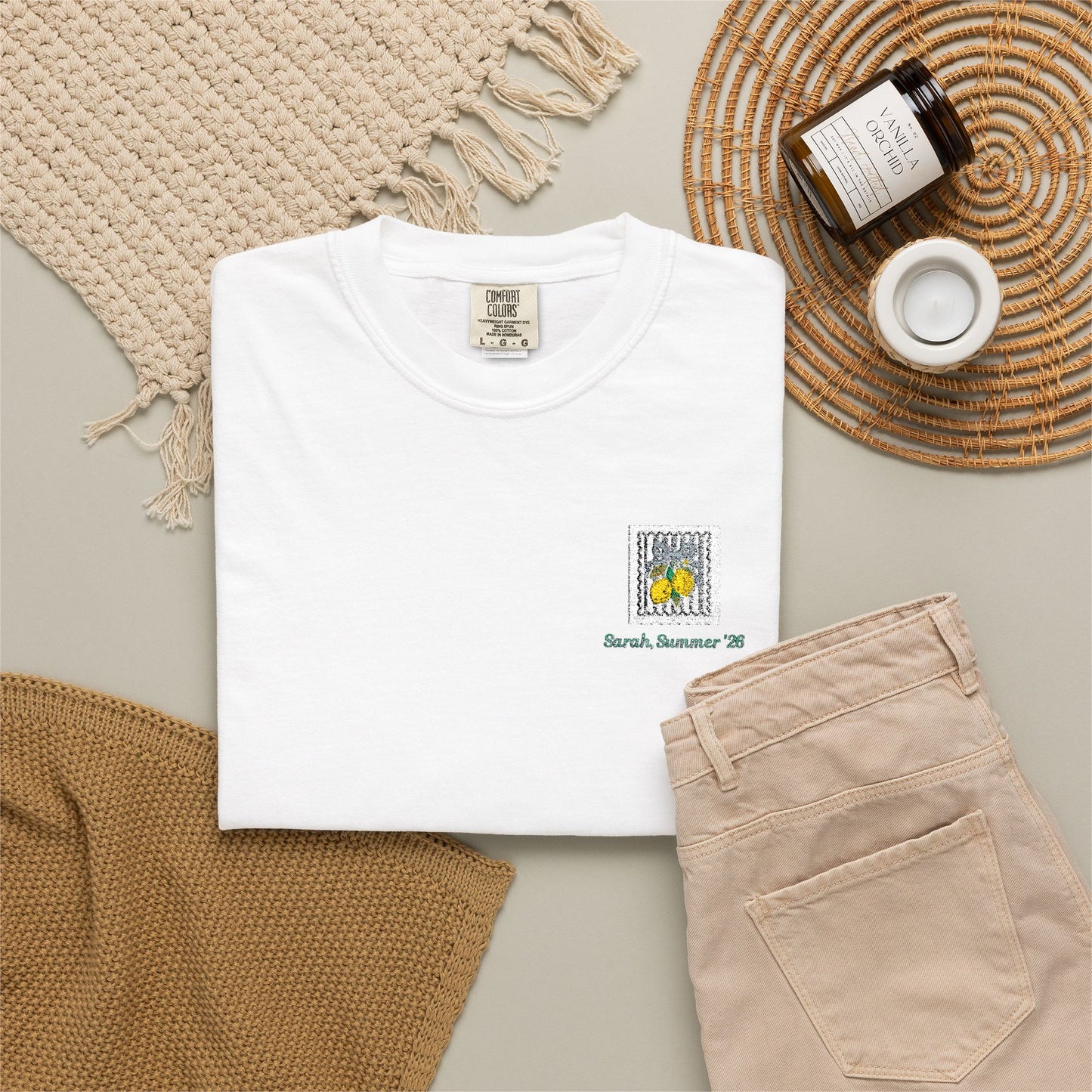 Lemon Summer Embroidered Personalized T-Shirt