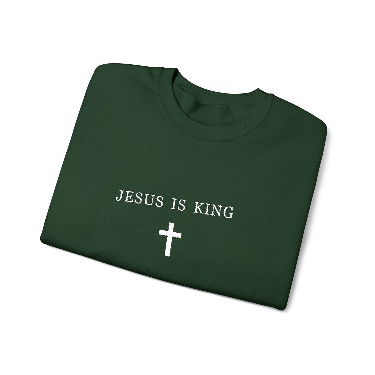 Jesus is King Embroidered Sweatshirt
