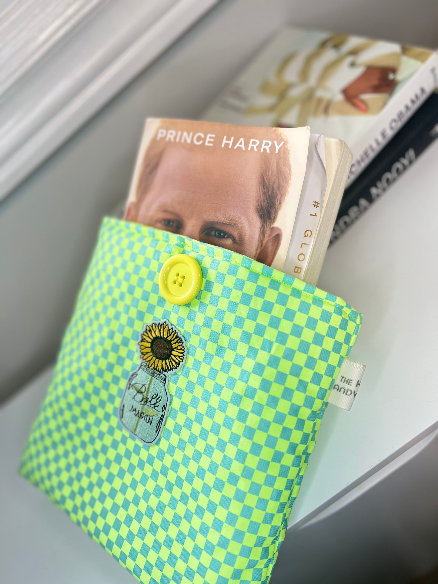 Page Keeper Gingham Book/E-Reader Sleeve – Handmade, Protective & Stylish