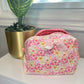Busy Beauty Pink Floral Makeup Bag | Handmade & Personalized Travel Toiletry Pouch