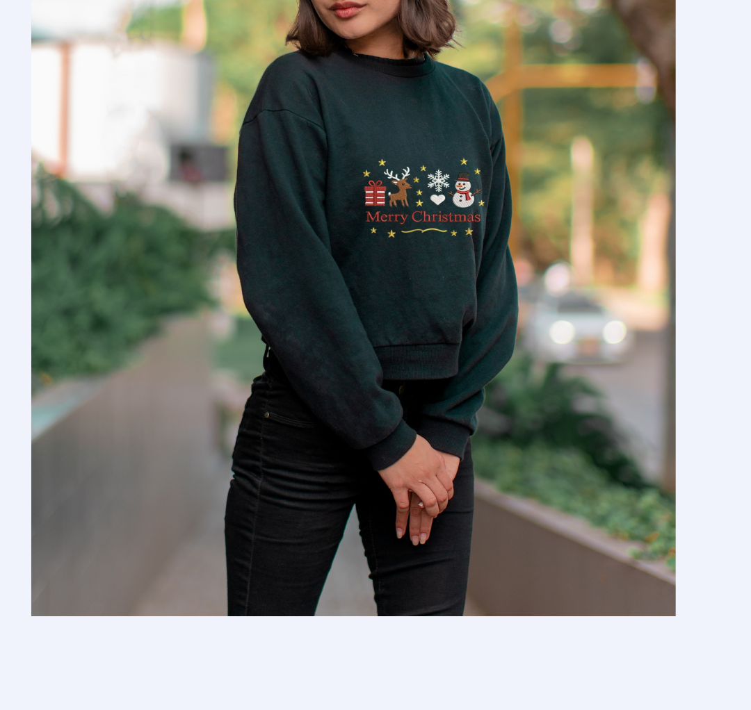 Merry Christmas Embroidered Sweatshirt