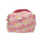 Busy Beauty Pink Floral Makeup Bag | Handmade & Personalized Travel Toiletry Pouch