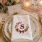 Personalized Monogram Dinner Napkins set of 4 | Custom Embroidered Wedding Table Linens