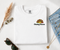 Chasing Waves Embroidered Unisex T-Shirt | Retro Sunburst Beach Tee