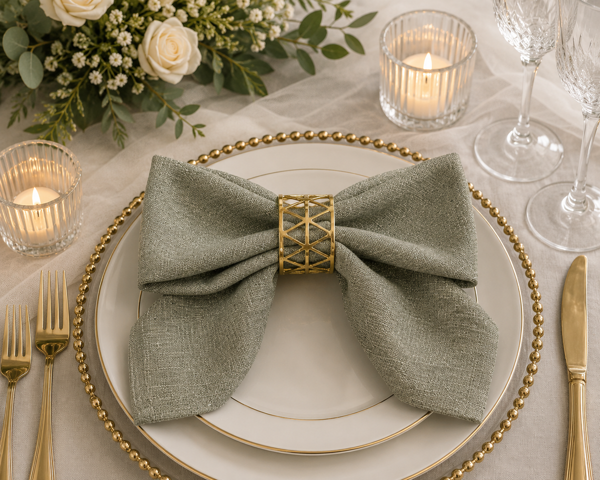 Personalized Monogram Dinner Napkins set of 4 | Custom Embroidered Wedding Table Linens