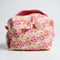 Busy Beauty Pink Floral Makeup Bag | Handmade & Personalized Travel Toiletry Pouch