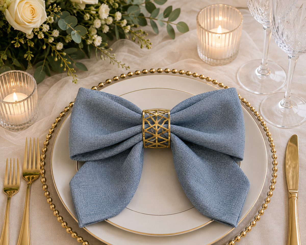 Personalized Monogram Dinner Napkins set of 4 | Custom Embroidered Wedding Table Linens