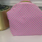 Get-Ready Pink Gingham Makeup Bag | Handmade & Personalized Travel Toiletry Pouch