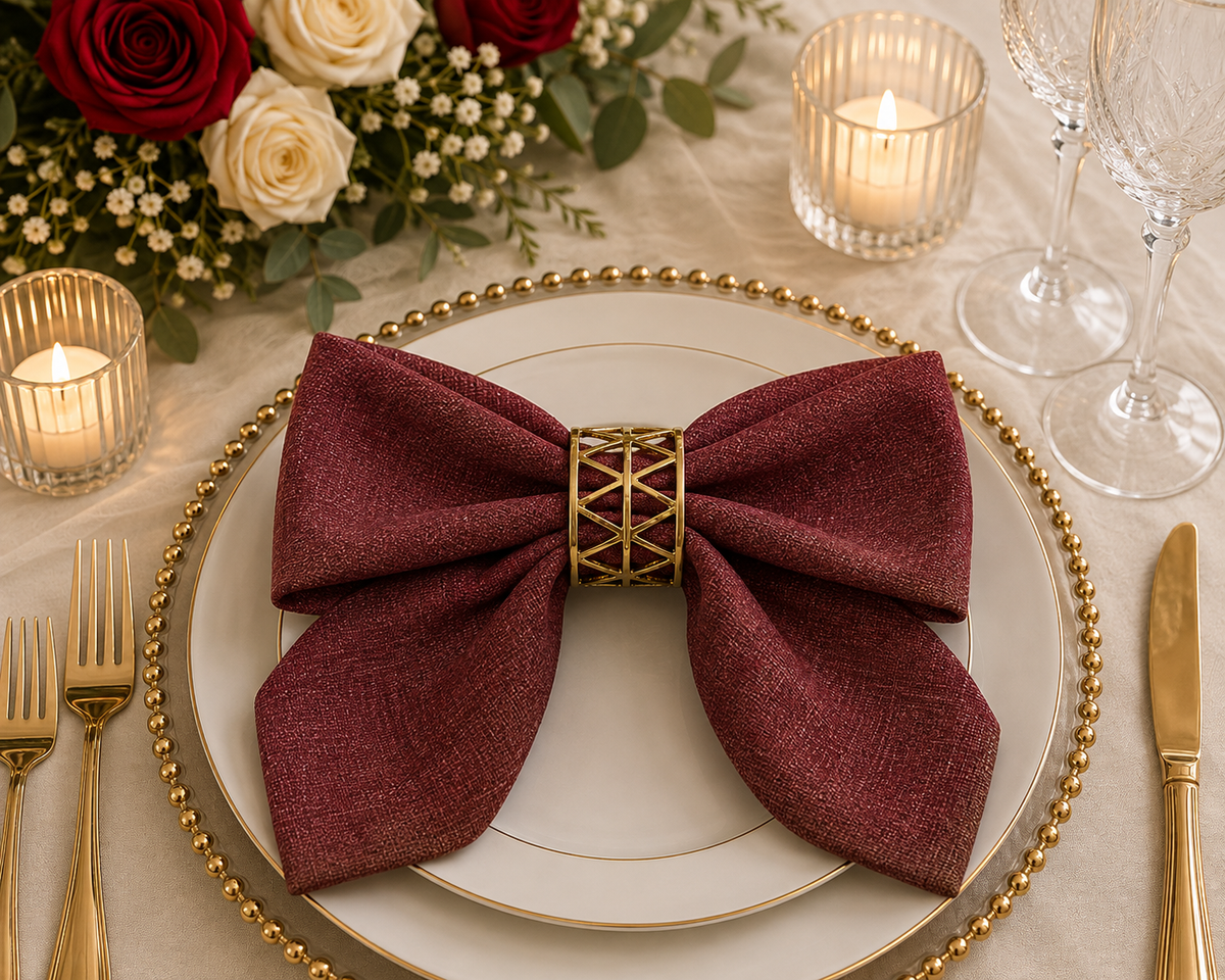 Personalized Monogram Dinner Napkins set of 4 | Custom Embroidered Wedding Table Linens
